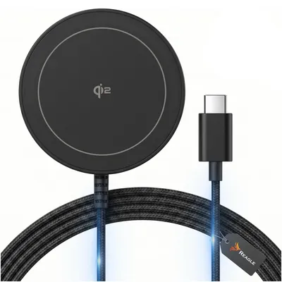 Obrázok produktu pre REAGLE MagSafe Qi2.2 Indukčná Nabíjačka 25 W, Magnetická Bezdrôtová Nabíjacia Podložka Pre Samsung Galaxy, Apple iPhone A AirPods, Čierna