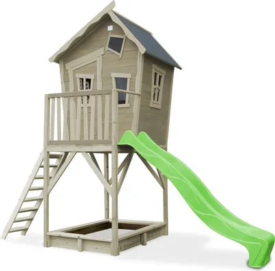 Produktbild von EXIT Crooky 700 Holz Spielhaus, Spielhaus für Draußen,Holz, Kinder, Graubeige