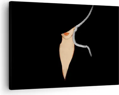 Produktbild von Bild auf Leinwand - Leinwandbild - Einteilig - Schwarz Frau Hut - 70x50cm - Wand Bild - Wanddeko - Wandbilder - Leinwanddruck - Bilder - Wanddekoration - Leinwand bilder - Wandbild - AA70x50-4341