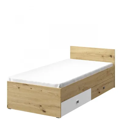 Obrázok produktu pre Posteľ do študentskej izby 90x200 CHIMA - dub artisan / biela / sivá