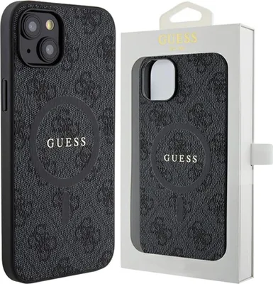Zdjęcie produktu dla Etui Guess 4G Collection Leather Metal Logo Magsafe Na Iphone 15 / 14 / 13 - Czarne