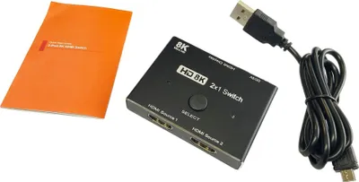 Produktbild von S/CONN maximum connectivity HDMI Umschalter 2x1, Metall, 8K60Hz, schwarz (05-21001)