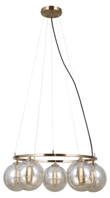 Zdjęcie produktu dla Lampa wisząca MOLITE złota 5xG9x5W szkło wym:120x58x58cm IP20 Italux