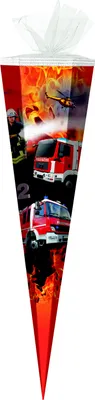 Produktbild von Schultüte / Zuckertüte / 50cm / eckig / "Feuerwehr"