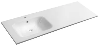 Zdjęcie produktu dla ARECA umywalka z odlewu marmurowego 141x51,5cm, lewa, biała