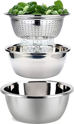 Produktbild von Famanu Rührschüsseln Set - Edelstahl, 3-teilig