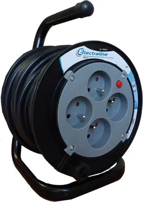 Obrázok produktu pre Elektrický navíjací kábel 15 m Electraline, predlžovací kábel 3 x 1,5 mm² s tepelnou poistkou – Electraline