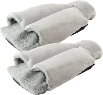 Produktbild von MARBEAUX Wärmflaschen-Set aus 2 Stück Fußwärmer Wärmflasche mit Bezug Grau Kirschkernkissen Mikrowellenkissen