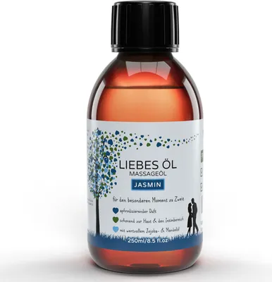 Produktbild von MakeLove Massageöl Liebesöl Jasmin für Erotische Massage | Partnermassage | Tantra - 250ml pflegendes Öl für die besonderen Momente zu Zweit
