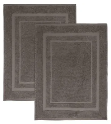 Image de Tapis de bain, ensemble de 2 pièces, 50x80 cm, gris, antidérapant, absorbant, pour salle de bain