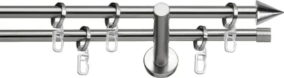 Produktbild von SN Deco - Innenlaufgarnitur Pisa, 16 mm, 2-Lauf, edelstahl optik, 100 cm