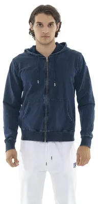 Zdjęcie produktu dla Męska bluza z kapturem i zamkiem błyskawicznym, bez podszewki, Leone Denim