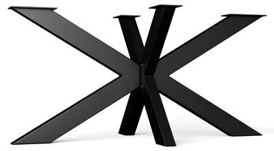 Produktbild von Blumfeldt UrbanFodge TRIPLE X Tischbeine – Mattschwarz Stahl, Modernes Design, 78 x 71 x 150 cm, Hohe Tragfähigkeit 200 kg, Ideal für DIY-Projekte, Tischbeine Metall Schwarz
