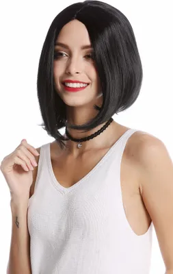 Produktbild von WIG ME UP Perücke Longbob schulterlang Mittelscheitel schwarz YZF-4370-1