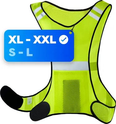 Produktbild von Laufweste für Joggen, Fahrrad - XL-XXL Reflektierende Warnweste - Für Damen & Herren - Atmungsaktiv - Leicht