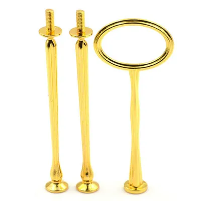 Produktbild von 2/3 Ebenen Kuchenstangen Plattenstand Griff Anmeldung Hardware Hochzeitsfeier Vorräte-GoldenGröße:3 Tier