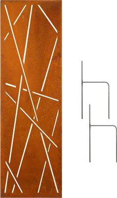 Produktbild von Edelrost Garten Sichtschutz, Wand, Rost, Sichtschutzwand Metall 160x50 cm, modern, Laser, Abstract, Gartendeko, Deko, Schild