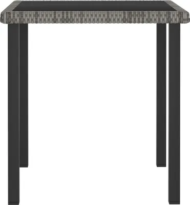 Image de vidaXL Table de jardin grise 70x70x73 cm Poly rotin