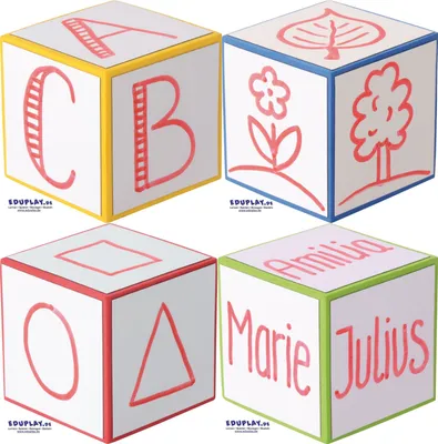 Produktbild von EDUPLAY 120594 Löschwürfel mit Schwamm, 8 x 8 x 8 cm, mehrfarbig, 5-teilig (1 Set)