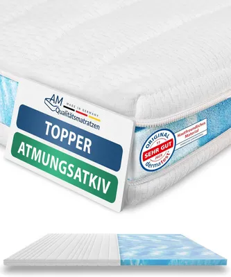 Produktbild von AM Qualitätsmatratzen | Premium Topper 130x200 cm | 6 cm Höhe | Matratzenauflage | 130/200 | Hochwertiger Topper Germany