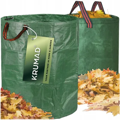 Produktbild von KRUMAD Gartensack Gartenabfallsack 300L mit Griffen Faltbar Wasserdicht Stabil für Laub Gras Äste