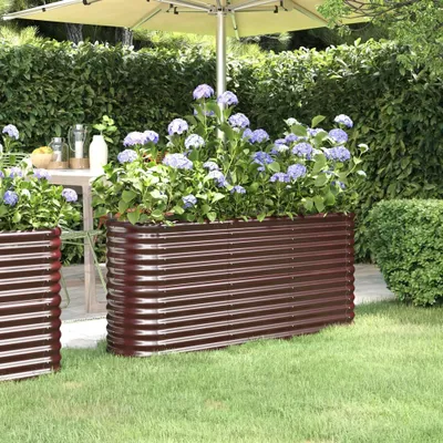 Produktbild von Design Möbel Hochbeet Pulverbeschichteter Stahl 152x40x68 cm Braun - 2024 Neu