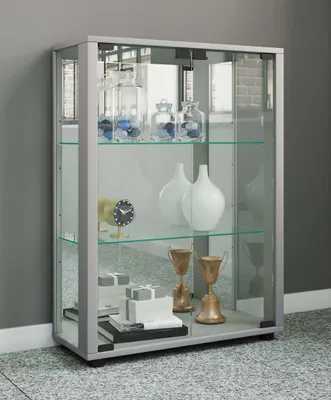 Produktbild von VCM Glasvitrine stehend | Vitrine Glas mit ESG-Sicherheitsglas | Maße ca. H. 80 x B. 60 x T. 25 cm | Standvitrine Glas | Modern und platzsparend | Glas Vitrinenschrank – Sintalo Spiegel