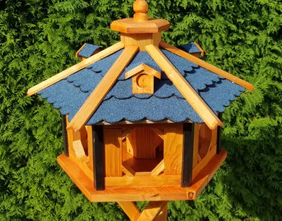 Image de XL Maison d'oiseaux bleu Type 11 en bois 57x38 cm NOUVEAU