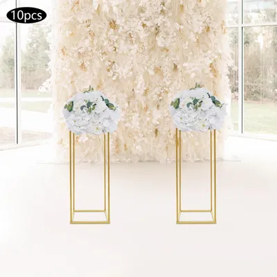 Obrázok produktu pre Kvetinový aranžmán – umelé kvetinové hlavičky – 10 kusov – 40x40x20 cm – dekorácia na svadobný stôl – ruže, hortenzie – biela