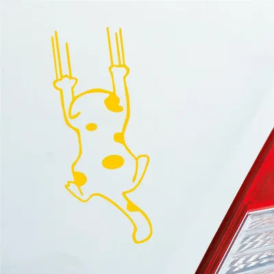 Produktbild von Auto Aufkleber Katze Cat Animal Tier Tuning Kratzen 6x12 cm Gelb Sticker Heckscheibenaufkleber