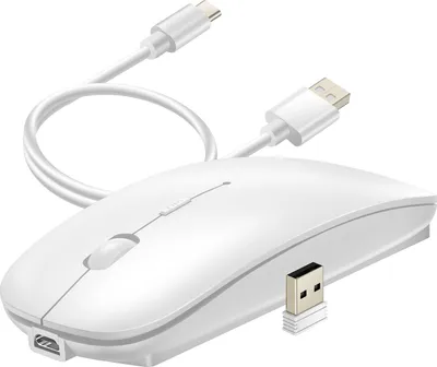Produktbild von wiwu, Kabellose Maus 2.4G + Bluetooth USB Wiederaufladbar, Weiß