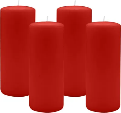 Produktbild von 4er Set Adventskranzkerzen Weihnachtsrot Erdbeere Ø 80 x 200 mm