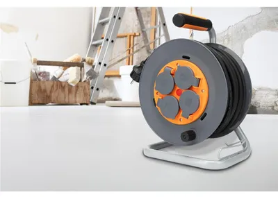 Immagine prodotto di ZENITECH IP44 Bobina da cantiere - 4 prese da 16 A - 3 conduttori da 1,5 mm² - 25 m