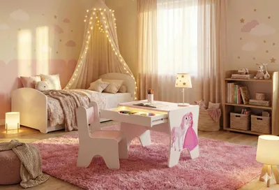 Image de Happy Babies - Ensemble bureau-chaise pour enfant, table de jeu ergonomique avec tiroir spacieux - Table d'apprentissage et de jeu pour enfant - Meubles pour enfants, Rose