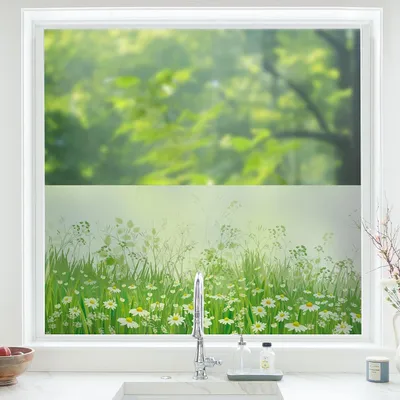 Produktbild von Fensterfolie dktie Fensterfolie, Buntglasfolie, Blume, dekorative Fensterfolie (05, 44,5 x 200 cm)