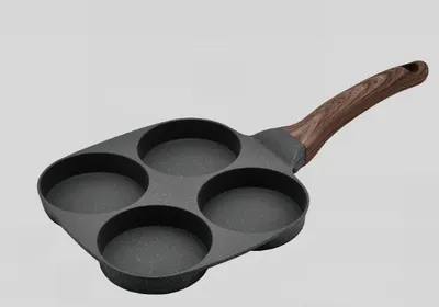 Produktbild von 4 Mulden Burger Pfanne, 18cm, antihaft Granitbeschichtung, alle Herdarten, geeigent für Pancake,Eier