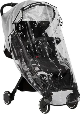 Image de Protection contre la pluie pour poussette - Universelle - Housse de pluie pour bébé - Anti-vent - Accessoire - Résistant aux intempéries - Idéal pour les voyages - Coupe-vent