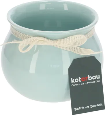 Produktbild von KOTARBAU® Keramik-Blumentopf Rund Minzegrün Übertopf  ⌀ 17 cm