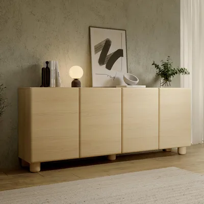 Produktbild von Hamomole - Sideboard, 200x38x80h cm, Eiche Braun, 4 Regalebenen