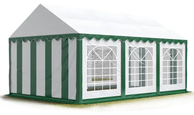 Image de TOOLPORT 4x6 m Tente de réception / Barnum vert-blanc toile de haute qualité PVC 700 N