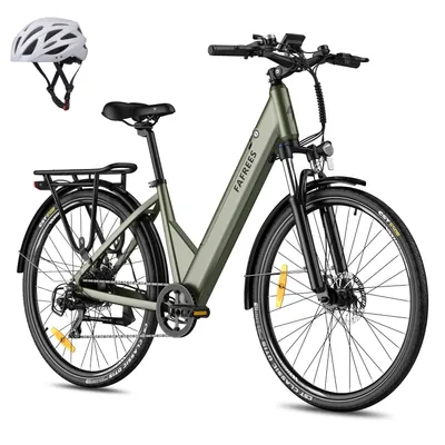 Obrázek produktu pro Elektrokolo 27,5 palců, nerezová hliníková slitina, 36 V, 15 Ah, 540 Wh, dojezd až 90–110 km, voděodolné (IP54), městské elektrokolo se 7 rychlostními stupni a aplikací, zelené