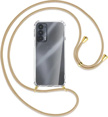 Produktbild von Handykette Backcover-Schutzhülle mit Band (Metall goldfarben) für Motorola Edge 20 - caramel