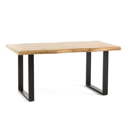 Immagine prodotto di Tavolo rettangolare 160×90 cm in legno decorato melaminico con gambe a U in metallo - design moderno, stabile ed elegante per cucina e sala da pranzo - DEXTER