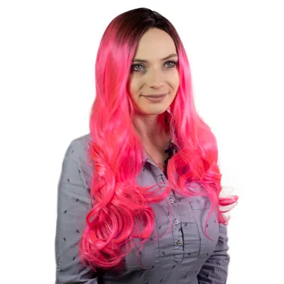 Obrázek produktu pro hair2heart Paruka Dlouhé kudrnaté syntetické vlasy Dámská paruka - růžová 70cm 190g