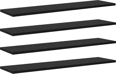 Obrázok produktu pre vidaXL Police 4 ks Čierna 80 x 20 x 1,5 cm Drevený materiál
