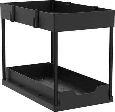 Produktbild von Set mit 1 zweistöckigem Spülbeckenunterschrank mit herausnehmbaren Schubladen, Küchenunterschrank-Organizer