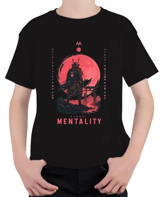 Productafbeelding van Samurai-mentaliteit, Japan, krijger, Bushido, katana, torii, Y2K, ninja, kinder T-shirt, zwart, maat 128