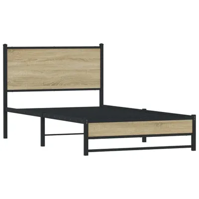Produktbild von Metallbett ohne Matratze Sonoma-Eiche 100x190 cm