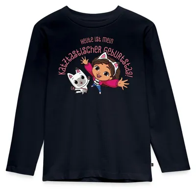 Produktbild von Spreadshirt Gabby's Dollhouse Katztastischer Geburtstag Kinder Premium Langarmshirt, 110/116 (4 Jahre), Navy