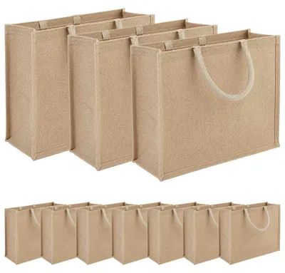 Imagen del producto de Bolsas de yute 10 Natural 42 x 33 x 19 cm 100% Yute Tossa